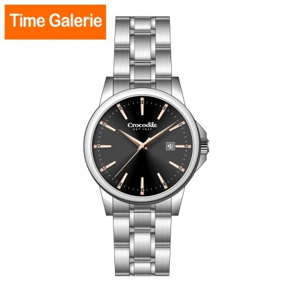 Crocodile CRDW6842.328 Stainless Steel Strap with Black DIal Analog Women Watch 